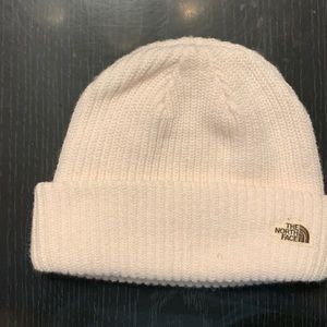 The North Face cream hat knit